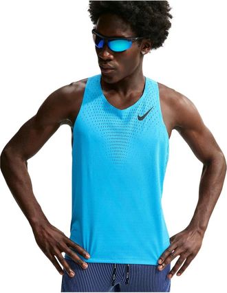 Nike AeroSwift Hardloop Singlet - Heren - Sport - Blauw - Maat: S Taf