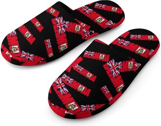 Generic Bermuda Mens Cotton Slippers Memory Foam Comfort House Shoes Winter Indoor Slipper for Hotel Casa Spa