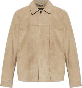 Rag & Bone Leather Jackets, male, Beige, Size: S Dwight Suede Jacket
