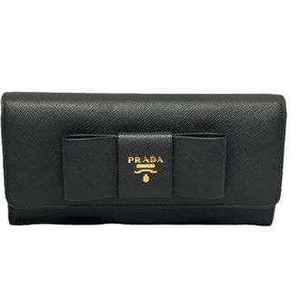 Prada Black Saffiano Long Wallet (Bi-Fold) (Pre-Owned)