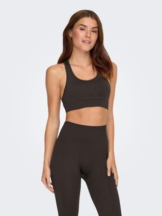 Only Play Sport-BH ONLY PLAY ONPDAISY SEAM SPORTS BRA - NOOS, Damen, Gr. L (40), N-Gr, braun (chocolate torte), Jersey, Obermaterial: 92% Polyamid, 8% Elasthan,