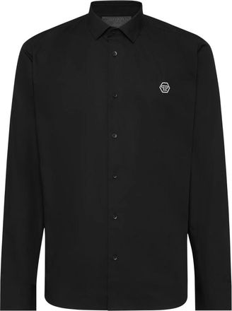 Philipp Plein Overhemden, Heren, Zwart, S, Katoen, Sugar Daddy Fit Katoenen Overhemd