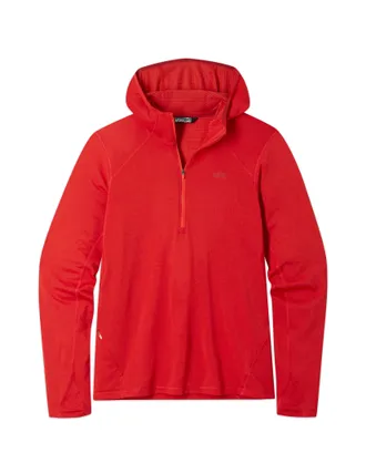 Stio | Mens Trax Power Grid Half Zip Hoodie, Size Extra Large in Blazing