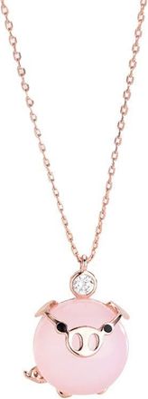 Generic Necklace Crystal Gift Cute Pig For Women For Girl Rose Gold 2019 Necklaces Pendants Necklaces for Teenage Girls (A-Rose gold, One Size)