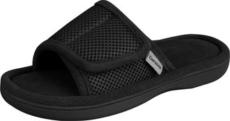 Garonne Womens Adjustable Wrap Open Toe Slippers with Memory Foam Summer House Shoes for Women, black, 5 UK