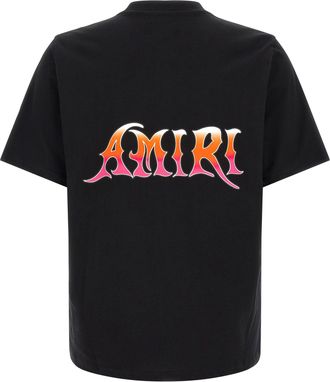 Amiri Logo-Gradient Print T-Shirt - Black