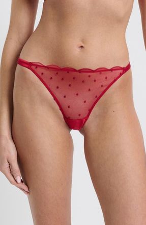 Etam Divine Rhinestone Thong in Red at Nordstrom, Size Xx-Small