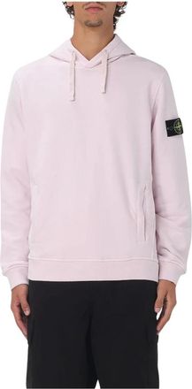 Stone Island Hoodies, male, Pink, Size: XL Hooded Sweatshirt
