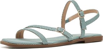 Journee Collection Brianna Womens Sandals Sky Blue Lizard : 7.5 M, Synthetic