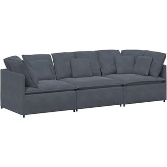 vidaXL Vidaxl - Sof&aacute; Modular Con Cojines Terciopelo Gris Oscuro