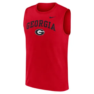Nike Georgia Primetime Arch Legend Nike Mens Dri-FIT College Muscle Tank Top in Red | 01B365NNGB-G1M