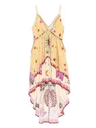 Camilla Asymmetrische jurk met bandjes - Geel