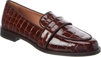 Aquazzura Martin Croc-Embossed Patent Loafer