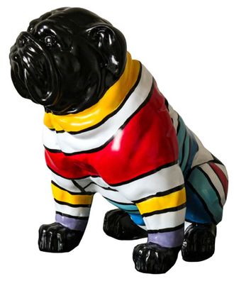 Schubiger M&ouml;bel Skulptur Sitzende Bulldogge mit Pulli B:45 cm