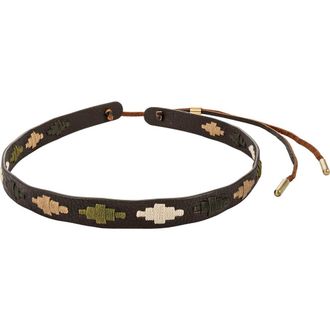 Pampeano Pampa Leather Hat Band - Block Pattern in Brown/beige/cream/dark Green at Nordstrom