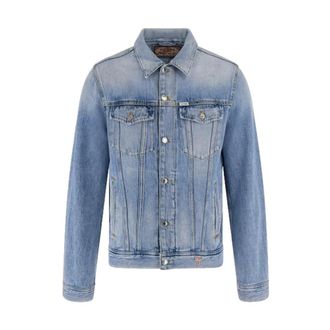 Guess Denim Jackets, male, Blue, Size: XL Denim Jacket