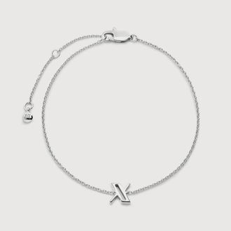 Monica Vinader Sterling Silver Initial X Chain Bracelet