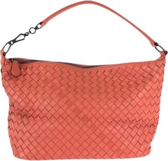 Bottega Veneta Pre-owned Shoulder Bags, female, Pink, Size: ONE SIZE Pre-owned Intrecciato Leather 2way Shoulder Bag