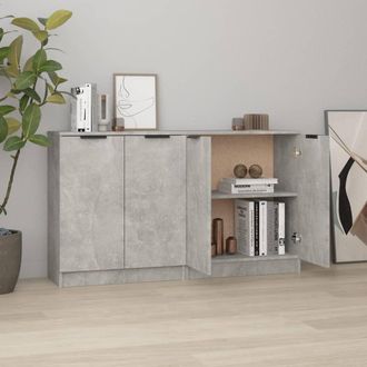 vidaXL Vidaxl - Aparadores 2 Uds Madera Contrachapada Gris Hormig&oacute;n 60x30x70 Cm