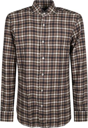 Barba Camicia in cotone a quadri - Toni neutri