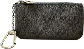 Louis Vuitton Pre-owned Accessories, male, Gray, Size: ONE SIZE Pre-owned Pochette Cle Monogram Eclipse Coin Case