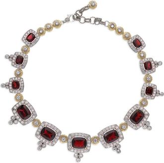 Dolce & Gabbana Collana Eleganza in oro 18 carati con zaffiri e granati - Rosso