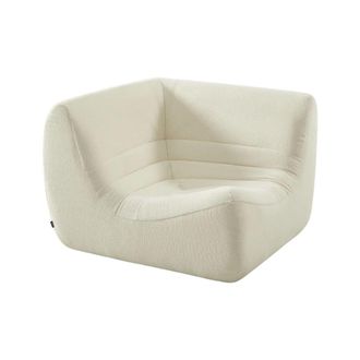 Sweeek Sill&oacute;n envasado al vac&iacute;o esquinero de borreguito texturizado, blanco