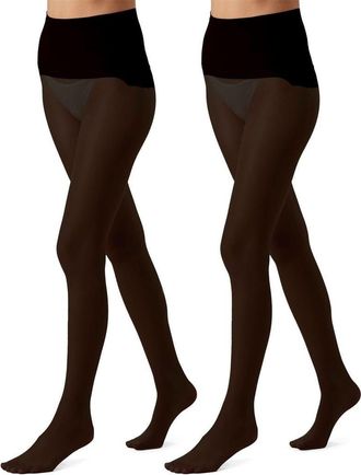 MeMoi Crystal 2-Pack Sheer Tights in Black at Nordstrom, Size X-Large