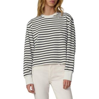 Joe's Stripe Long Sleeve Cotton T-Shirt in Milk/Navy Stripe at Nordstrom, Size X-Large