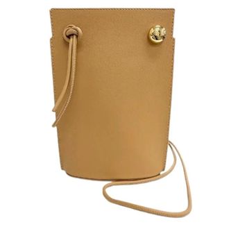 Loewe Pre-owned Pebble Dice Pocket Anagram Classic Calf Shoulder Bag - Dames - Pre-owned - Beige - Maat: ONE Size Leer