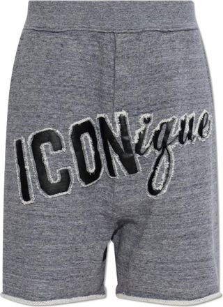 Dsquared2 Logo Shorts - Dames - Korte Broeken - Grijs - L - Katoen - Korte Broeken