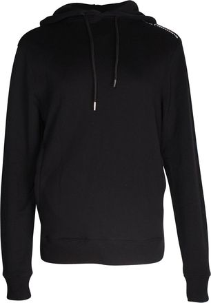 Paco Rabanne Logo-Print Drawstring Hoodie in Black Cotton