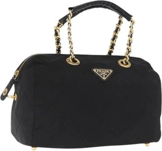 Prada Pre-owned Handbags, female, Black, Size: ONE SIZE Pre-owned Nylon Handbag