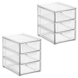 mDesign 3-Drawer Stackable Organizer - Set of 2 - Clear at Nordstrom