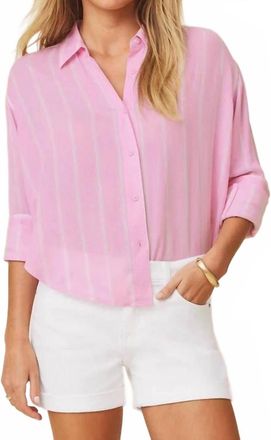 Splendid Jaylei Stripe Button Down In Pink Multicolor