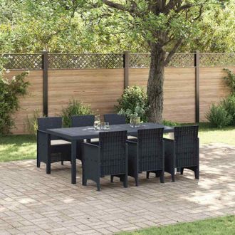 vidaXL Vidaxl - Conjunto De Comedor De Jard&iacute;n 7 Pcs Antracita Ratan Polt
