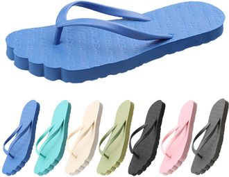 Generic Womens Flip Flops Lightweight Toe Separator Casual Flat Slippers Shower Slippers Non-Slip Bathing Shoes Casual Beach Women Slippers Outdoor Swimming P