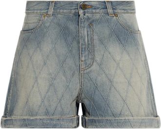 Balmain Denim Shorts met vintage-effect - Dames - Denim shorts - Blauw - L - Denim - Korte Broeken