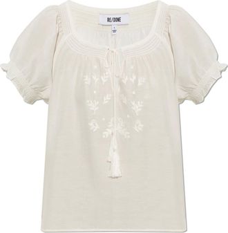 Re/Done Mujer, Blusas y Camisas, Beige, Talla: S