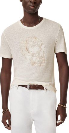 John Varvatos Embroidered Linen-Blend T-Shirt