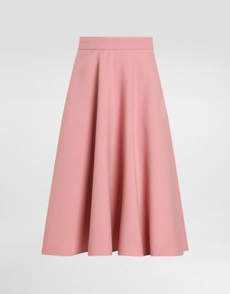 Dolce & Gabbana Woolen Midi Circle Skirt - Woman Skirts Pink 36