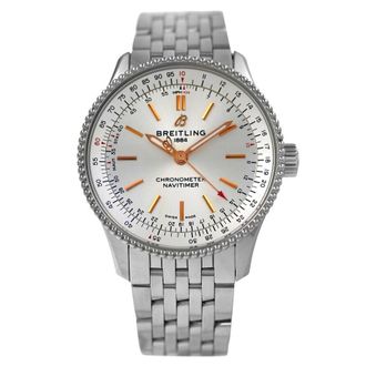 Breitling Pre-owned Breitling Navitimer 35 A17395 Silver Dial Automatic Silver-tone Dial Ladies Watch A17395
