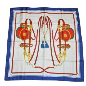 Celine Pre-owned Scarves, female, Blue, Size: ONE SIZE Pre-owned Silk Scarf