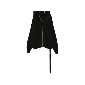 Rick Owens Mountain Hun Asymmetric Zip-up Hoodie