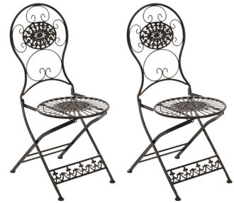 Clp Clp - Set De 2 Sillas Plegables Mani Para Exteriores Bronce