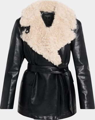 Rag & Bone Jordan Faux Fur Belted Jacket