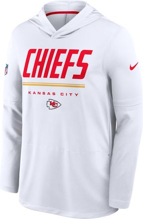 Nike Kansas City Chiefs Sideline Nike Mens Dri-FIT NFL Long-Sleeve Hooded Top in White | 03B9075K7G-TG4