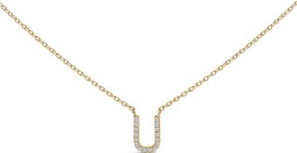 House of Brilliance 10K Gold Diamond Accent A-Z Block Initial Pendant Necklace
