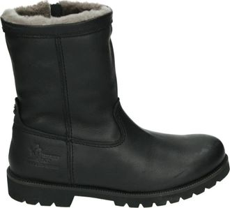 Panama Jack Zwarte leren herenlaarzen - Heren - Winterlaarzen - Zwart - 46 EU - Leer - Schoenen