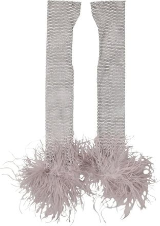 Santa Brands Guanti con piume - Argento